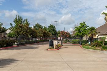 Entrance of a gated community at Grand Villas at Cinco Ranch, Katy, TX